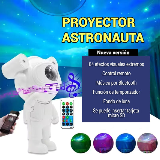 Proyector Astronauta con Bluetooth – 82 Efectos de Luz LED, Nebulosa y Estrellas